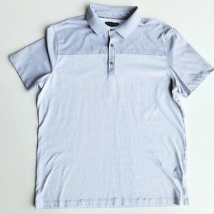 Banana Republic Men's Blue Fog & White Stripe Polo